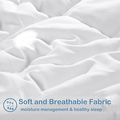 Quilted Down Alternative Comforter, Soft Lightweight All-Season Duvet Insert