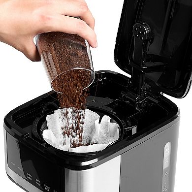 12-Cup Programmable Coffee Maker with Touch Screen, 4-Hour Keep Warm and 2 Brew Styles