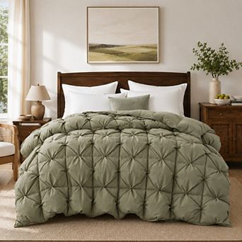 Unikome Luxury Velvet-Feel Cotton Blend Down Fiber Comforter All-Season Warmth