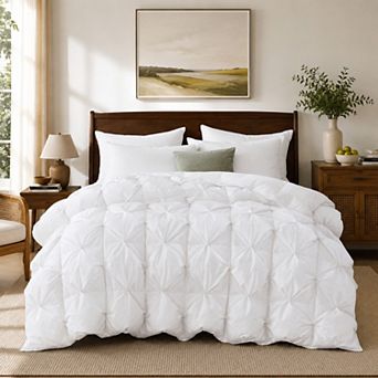 Unikome Luxury Velvet-Feel Cotton Blend Down Fiber Comforter All-Season Warmth
