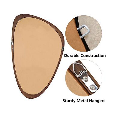 24"x36" Irregular Solid Wood Frame Decorative Mirror,For Bedroom, Bathroom, Living Room