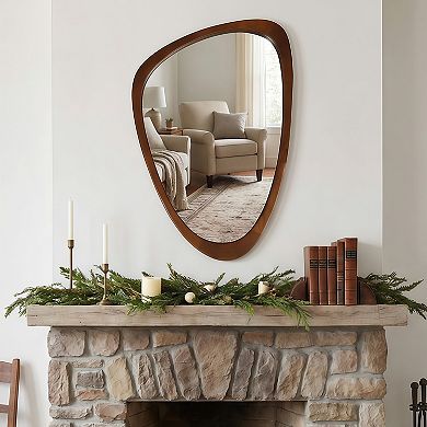 24"x36" Irregular Solid Wood Frame Decorative Mirror,For Bedroom, Bathroom, Living Room