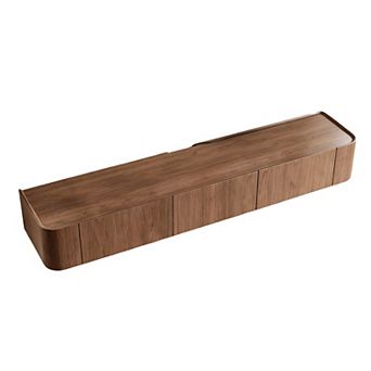 Floating Wood TV Stand Wall Mount Media Cabinet with Storage