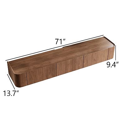 Floating Wood TV Stand Wall Mount Media Cabinet with Storage
