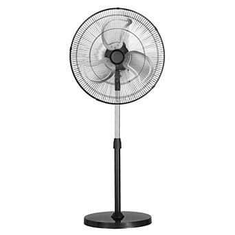 18" Industrial Pedestal Fan, 3-Speed, 4200 CFM, 90° Oscillation, 43"-54" Adjustable Height