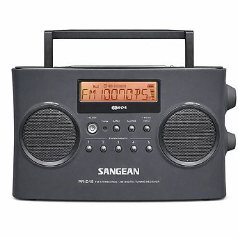 Sangean PR‑D15 Digital Portable Stereo RDS Receiver Gray
