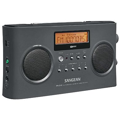 Sangean PR‑D15 Digital Portable Stereo RDS Receiver Gray