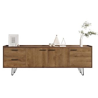 70.86 Inch Rustic Oak Wood TV Stand
