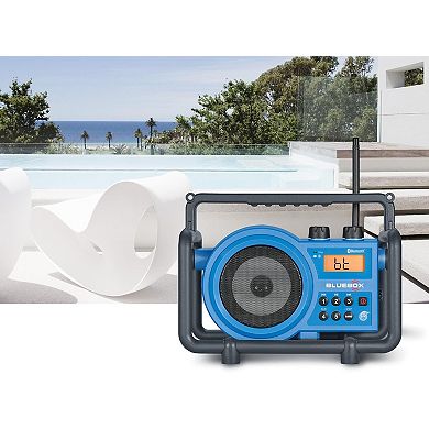 Sangean BB-100 BlueBox AM/FM Ultra-Rugged Digital Receiver with Bluetooth Blue