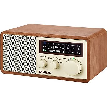 Sangean WR16 AM/FM/Bluetooth/USB Phone Charging Wooden Cabinet Radio
