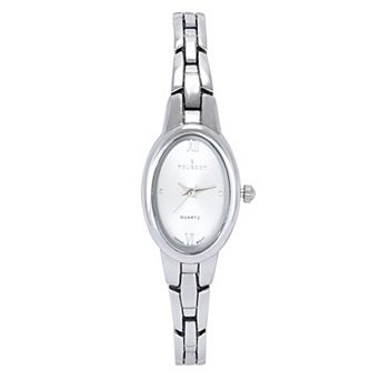 Peugeot Women's Silver 30x25mm Oval Dial Link Bracelet Watch