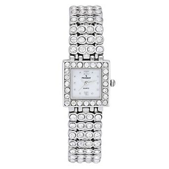 Peugeot Women's Silver Jeweled Watch with Four Strands of Genuine Crystals