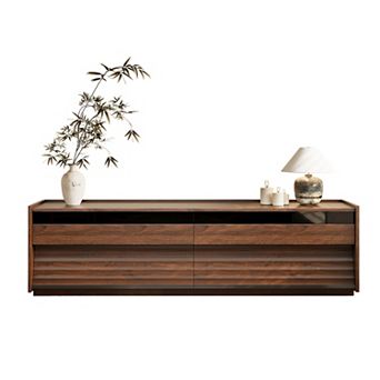 71 Inch Mid-Century Modern TV Stand with RGB LED Light