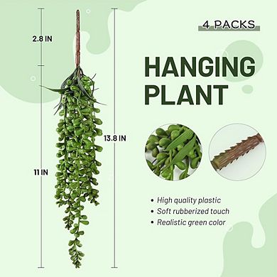 Artificial Hanging Succulent Plants, Faux String of Pearls for Indoor Decor