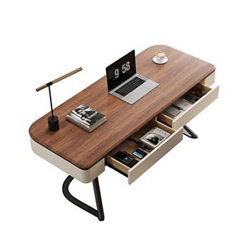 63 inch modern wooden writing desk, suitable for home offices and study rooms