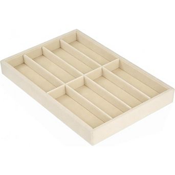 8 Slot Velvet Eyeglass Organizer Case 1 pc Soft Lined Drawer Tray 13.8x9.4x1.6 Inch