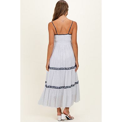 Maternity Printed Lace Tiered Maxi Dress