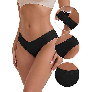 10 Packs Women's Low-Waisted Hip Lifting Underwear Thread Cotton Comfortable Basic Briefs
