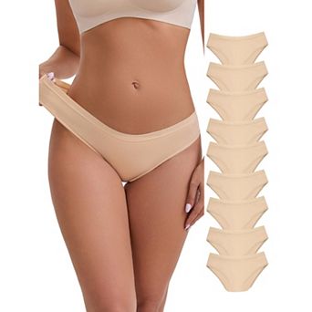 10 Packs Women's Low-Waisted Hip Lifting Underwear Thread Cotton Comfortable Basic Briefs