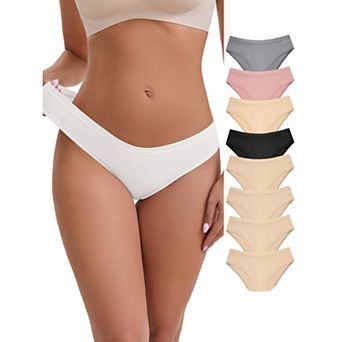 10 Packs Women's Low-Waisted Hip Lifting Underwear Thread Cotton Comfortable Basic Briefs