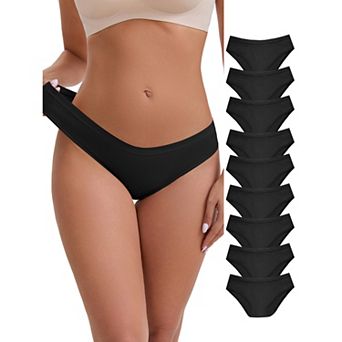 10 Packs Women's Low-Waisted Hip Lifting Underwear Thread Cotton Comfortable Basic Briefs