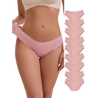 10 Packs Women's Low-Waisted Hip Lifting Underwear Thread Cotton Comfortable Basic Briefs