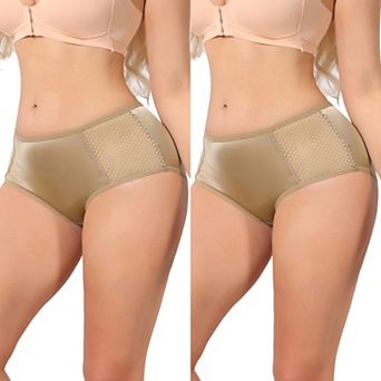 2 Packs Women's High Waisted Briefs Tummy Control Panties Slimming Underwear Breathable Mesh Panty