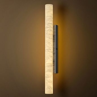 Gleam Flare 3 in Black Alabaster Wall Sconce 20 in LED Dimmable Light Fixture