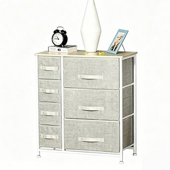 YIORTWO 7 Drawer Fabric Dresser Storage Tower Organizer for Bedroom