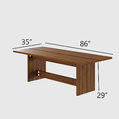 63"/86" Rectangular Wood Dining Table