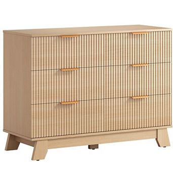 YIORTWO 6 Drawer Fluted Dresser for Bedroom Living Room Entryway Storage Organizer