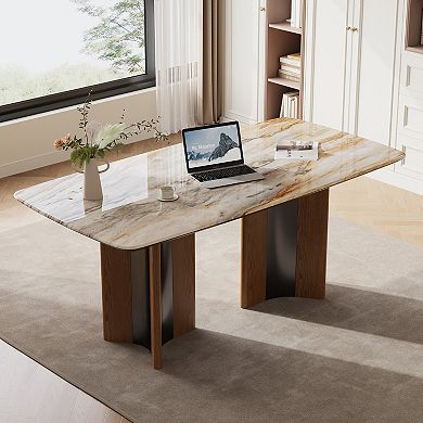 63" Rectangular Microcrystalline Stone Dining Table
