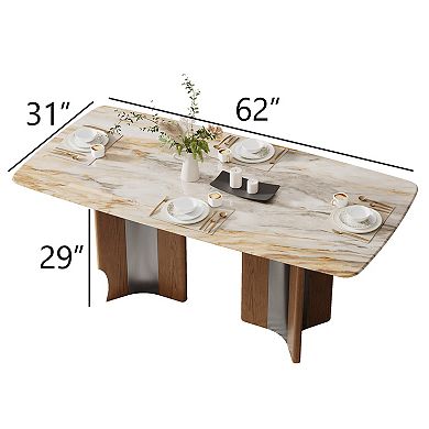 63" Rectangular Microcrystalline Stone Dining Table