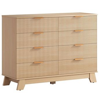 YIORTWO 8 Drawer Fluted Dresser for Bedroom Closet Entryway Storage Cabinet