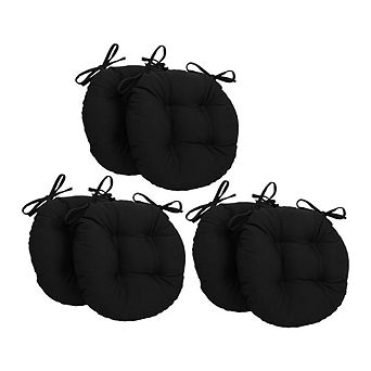 Blazing Needles Solid Twill Round Tufted Chair Cushions (Set of 6)