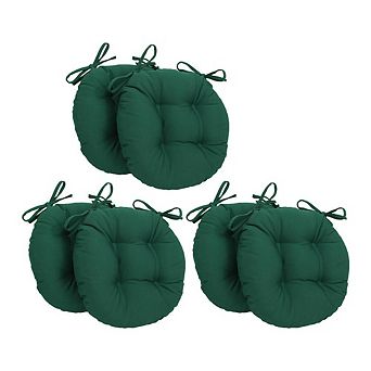Blazing Needles Solid Twill Round Tufted Chair Cushions (Set of 6)