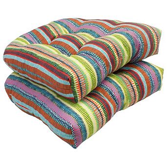 Blazing Needles U-Shaped Dining Chair Cushions (Set of 2)