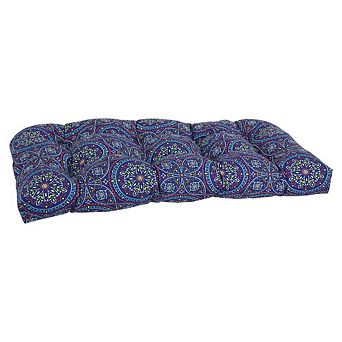 Blazing Needles U-Shaped Patterned Spun Polyester Tufted Settee/Bench Cushion