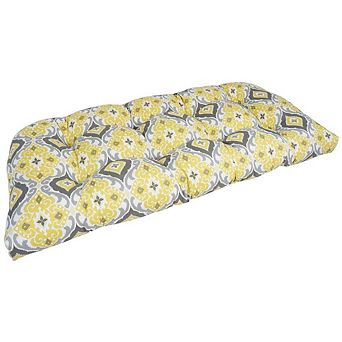 Blazing Needles U-Shaped Patterned Spun Polyester Tufted Settee/Bench Cushion