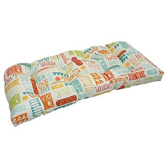 Blazing Needles U-Shaped Patterned Spun Polyester Tufted Settee/Bench Cushion
