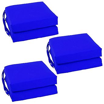 Blazing Needles Twill Indoor Square Chair Cushions (Set of 6)