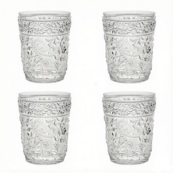 Set of 4 DOF 13oz Drinking Plastic Paisley Acrylic Glasses With BPA Free