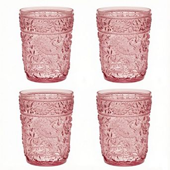 Set of 4 DOF 13oz Drinking Plastic Paisley Acrylic Glasses With BPA Free