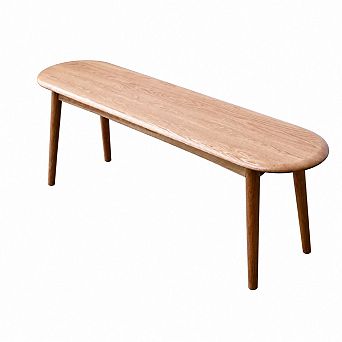 Heybly 47.2" Solid Oak Wood Dining Bench, 23 Seater Wooden Bench