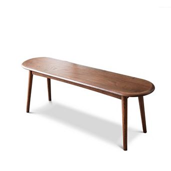 Heybly 47.2" Solid Oak Wood Dining Bench, 23 Seater Wooden Bench