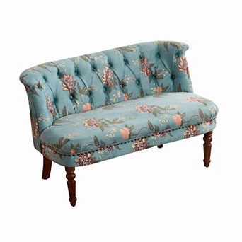 Heybly Floral Fabric Sofa Chair, Tufted Single Accent Chair for Living Room Bedroom