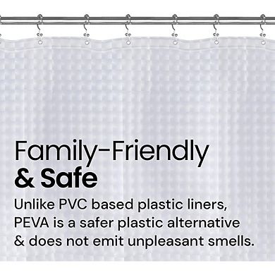 Waterproof PEVA Shower Curtain, Heavy Duty, Weighted Magnets, Rustproof Grommets