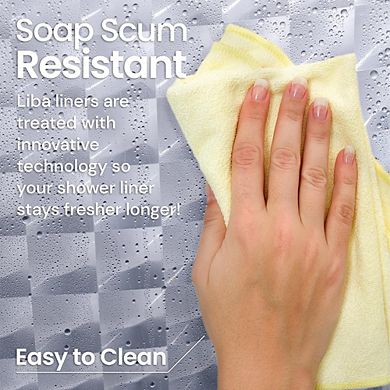 Waterproof PEVA Shower Curtain, Heavy Duty, Weighted Magnets, Rustproof Grommets