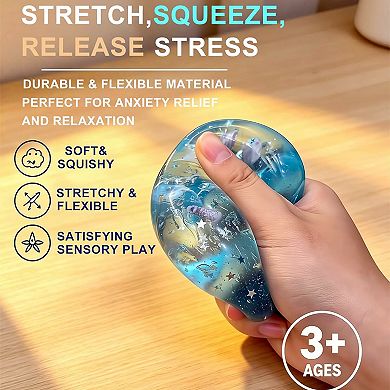 Ocrean Seashell Conch Squishy Toy with Starfish Sensory Squeeze Fidget Toys