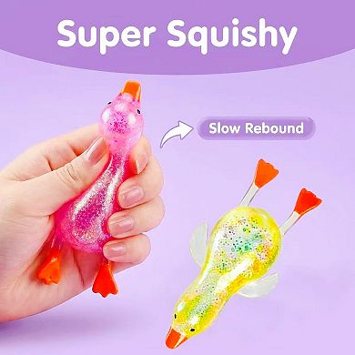 4 Pack Rubber Duck Squishy Toy Slow Rising Sensory Squeeze Fidget Toys